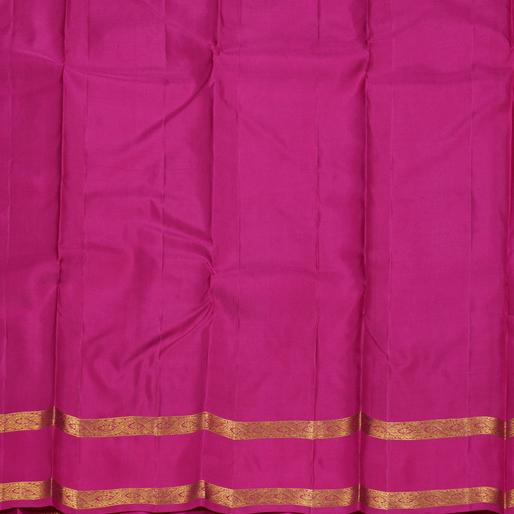Hayagrivas Dual Tone (Sky Blue With Pink) Handloom Kanjivaram Silk Saree with Pink Border BBD1384L2-4