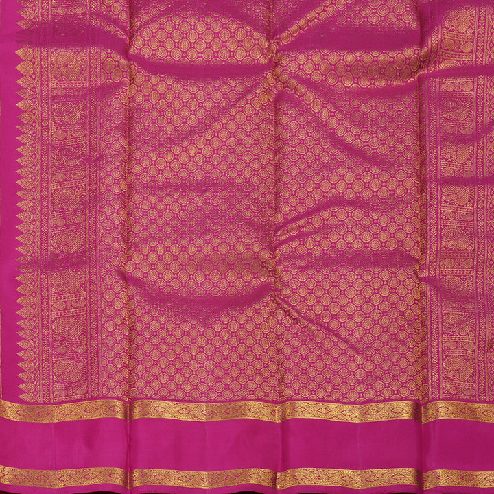 Hayagrivas Dual Tone (Sky Blue With Pink) Handloom Kanjivaram Silk Saree with Pink Border BBD1384L2-4