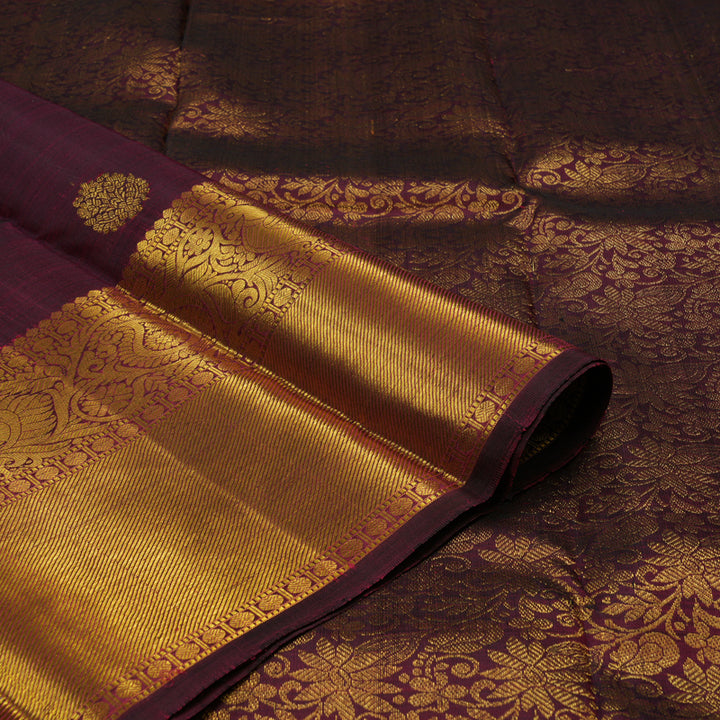 Hayagrivas Handloom Wine Kanjivaram Silk Saree BBD1384L4-2