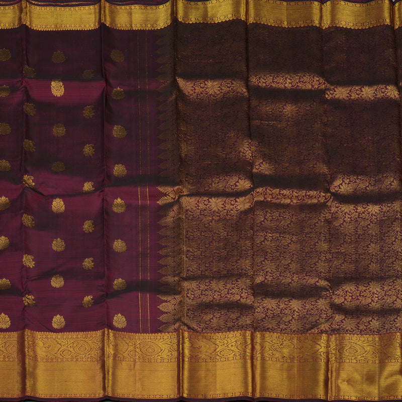 Hayagrivas Handloom Wine Kanjivaram Silk Saree BBD1384L4-2