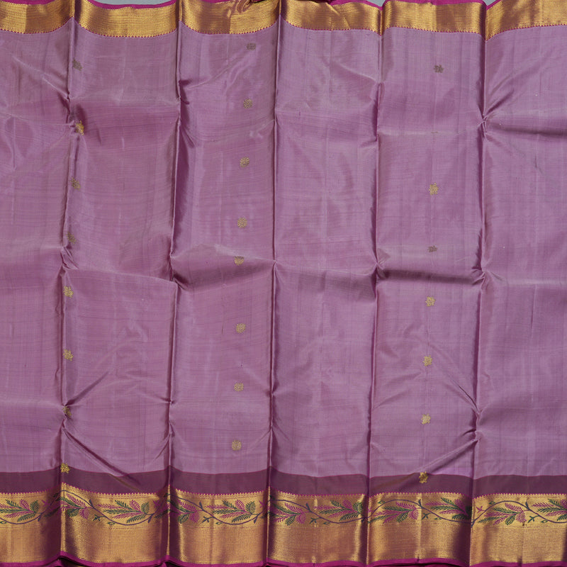 Hayagrivas Light Plum Purple Handloom Kanjivaram Silk Saree with Dark Purple Border BBD1384L4-4