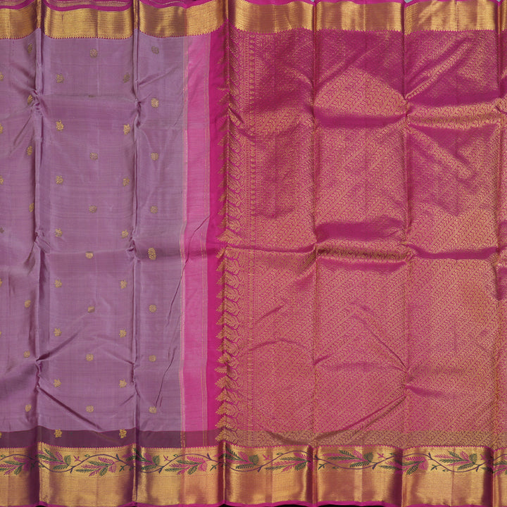 Hayagrivas Light Plum Purple Handloom Kanjivaram Silk Saree with Dark Purple Border BBD1384L4-4