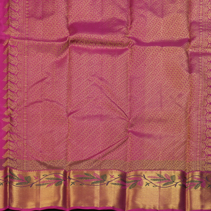 Hayagrivas Light Plum Purple Handloom Kanjivaram Silk Saree with Dark Purple Border BBD1384L4-4