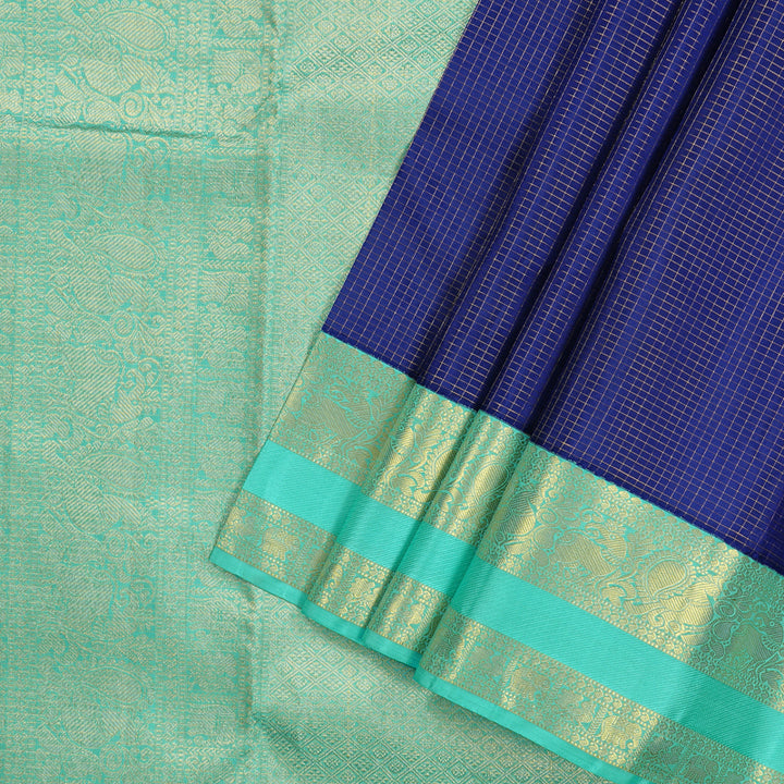 Hayagrivas Handloom Kanjivaram Silk Saree in Exquisite Blue BBD1385L5-1