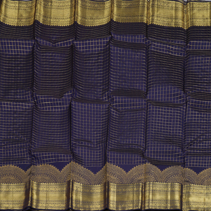 Hayagrivas Dark Blue Handloom Kanjivaram Silk Saree BBD1388L1-2