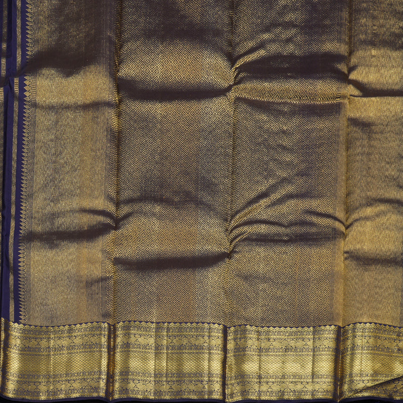 Hayagrivas Dark Blue Handloom Kanjivaram Silk Saree BBD1388L1-2