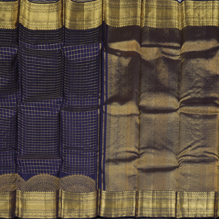 Hayagrivas Dark Blue Handloom Kanjivaram Silk Saree BBD1388L1-2