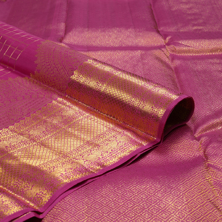 Hayagrivas Dark Pink Handloom Kanjivaram Silk Saree BBD1388L1-3