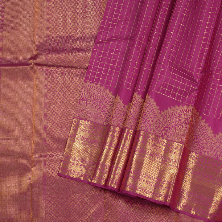 Hayagrivas Dark Pink Handloom Kanjivaram Silk Saree BBD1388L1-3