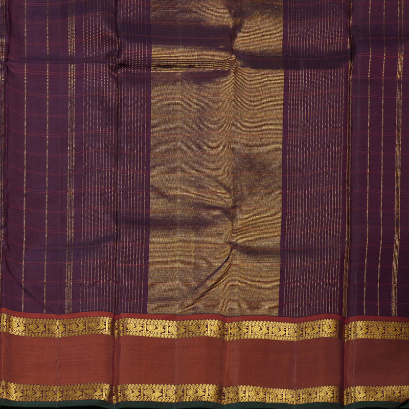 Hayagrivas Sandal Beige Handloom Kanjivaram Silk Saree with Brick Red Border BBD1389L1-1