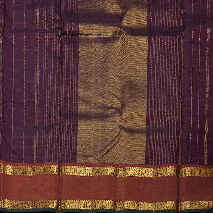 Hayagrivas Sandal Beige Handloom Kanjivaram Silk Saree with Brick Red Border BBD1389L1-1