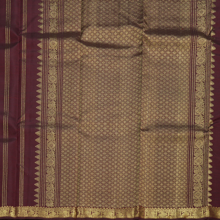 Hayagrivas Wine Maroon Handloom Kanjivaram Silk Saree BBD1390L1-7