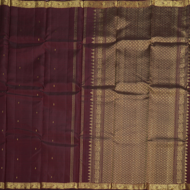Hayagrivas Wine Maroon Handloom Kanjivaram Silk Saree BBD1390L1-7