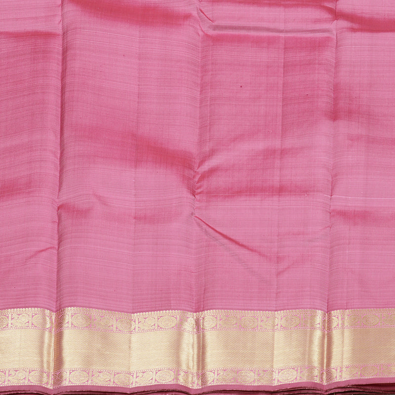 Hayagrivas Baby Pink Handloom Kanjivaram Silk Saree with Dark Pink Border BBD1390L3-4