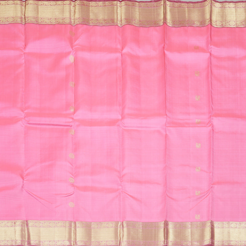 Hayagrivas Baby Pink Handloom Kanjivaram Silk Saree with Dark Pink Border BBD1390L3-4
