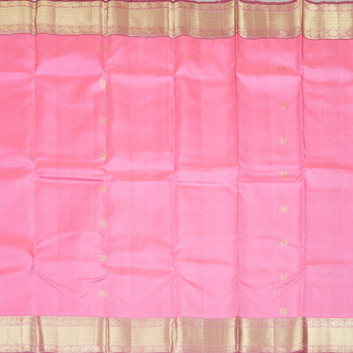 Hayagrivas Baby Pink Handloom Kanjivaram Silk Saree with Dark Pink Border BBD1390L3-4