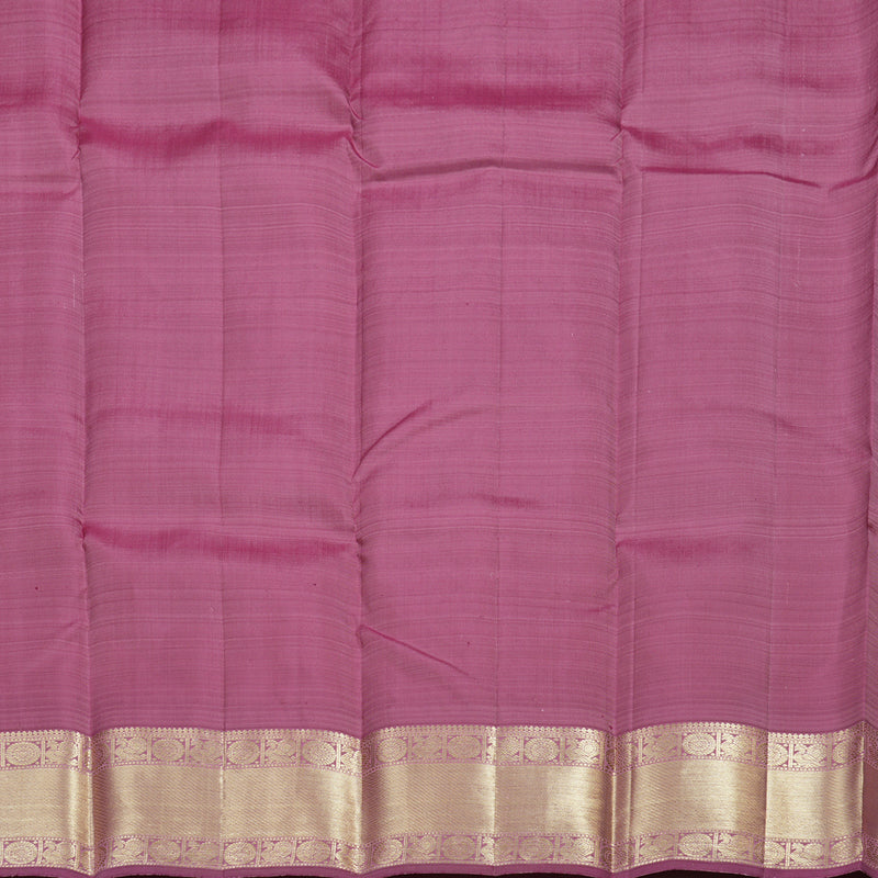 Hayagrivas Dark Baby Pink Handloom Kanjivaram Silk Saree with Purple Border BBD1390L3-7