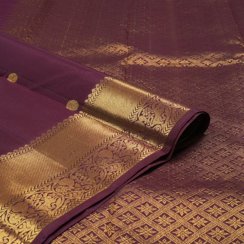 Hayagrivas Handloom Kanjivaram Silk Saree in Royal Dark Maroon BBD1395L1-1