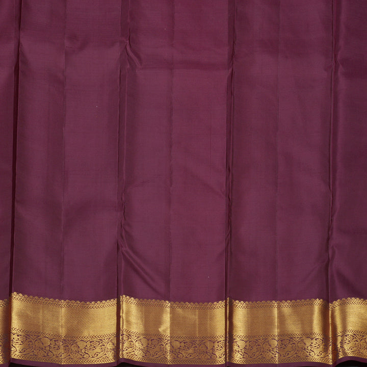 Hayagrivas Handloom Kanjivaram Silk Saree in Royal Dark Maroon BBD1395L1-1