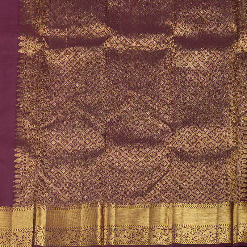 Hayagrivas Handloom Kanjivaram Silk Saree in Royal Dark Maroon BBD1395L1-1