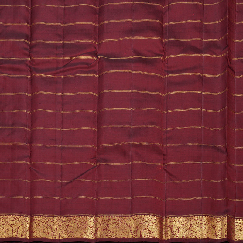 Hayagrivas Mandhalir Handloom Kanjivaram Silk Saree with Wine Maroon Border BBD1395L6-1