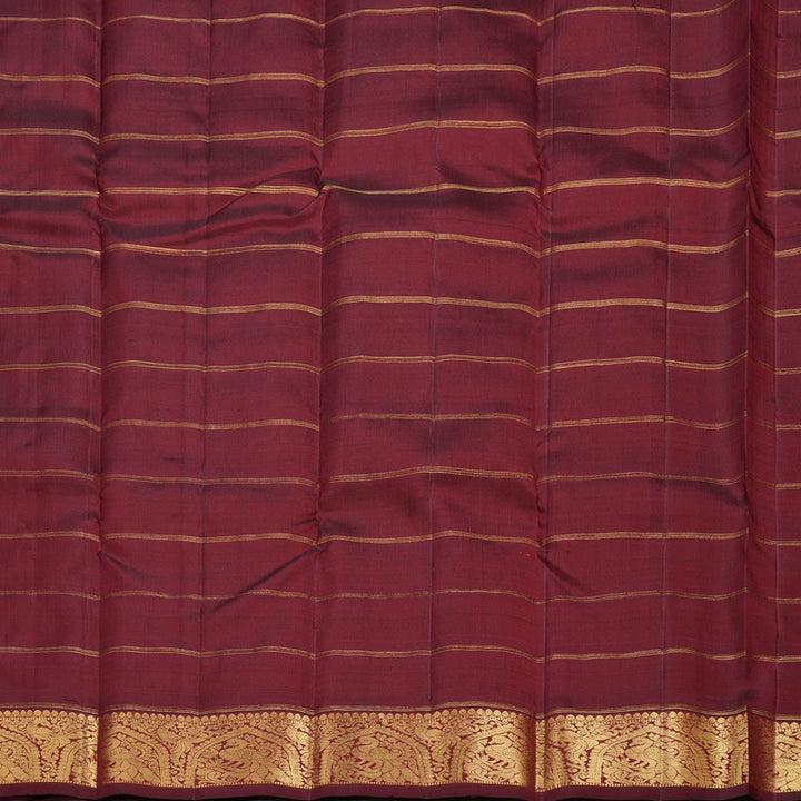 Hayagrivas Mandhalir Handloom Kanjivaram Silk Saree with Wine Maroon Border BBD1395L6-1