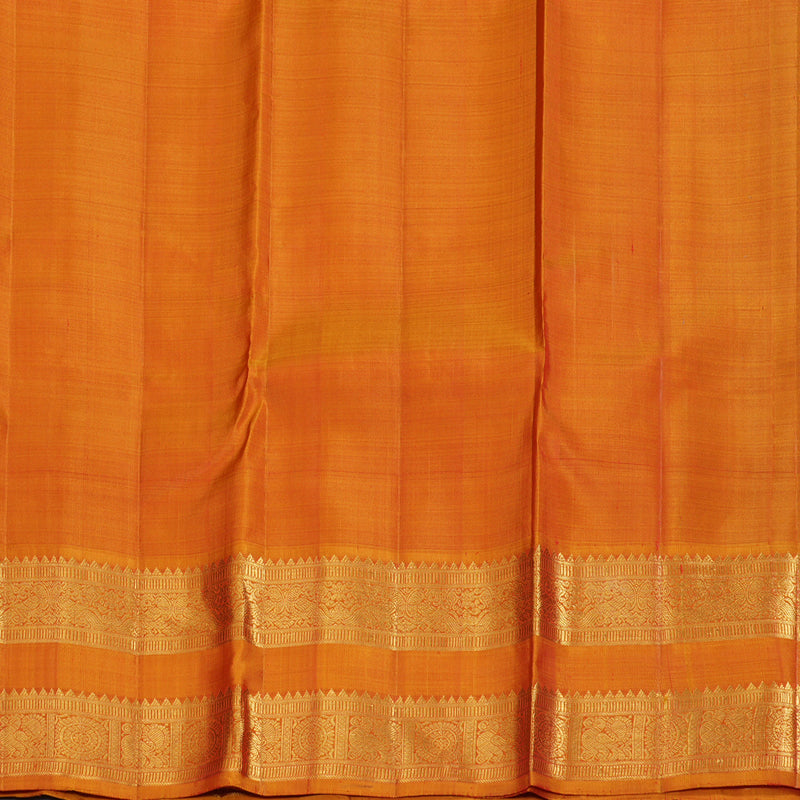 Hayagrivas Teal Green Handloom Kanjivaram Silk Saree with Honey Mustard Border BBD1396L1-2