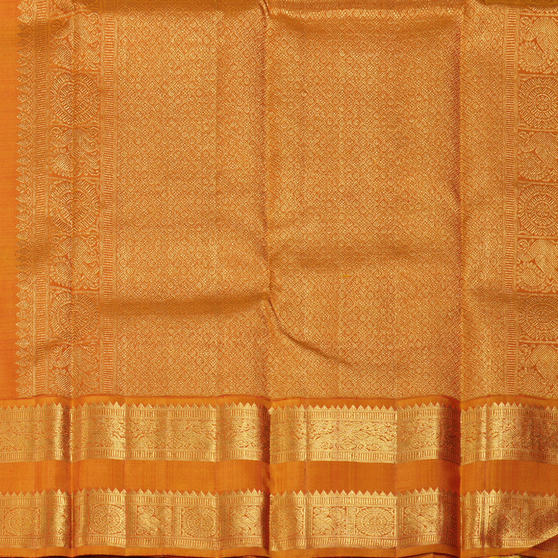 Hayagrivas Teal Green Handloom Kanjivaram Silk Saree with Honey Mustard Border BBD1396L1-2