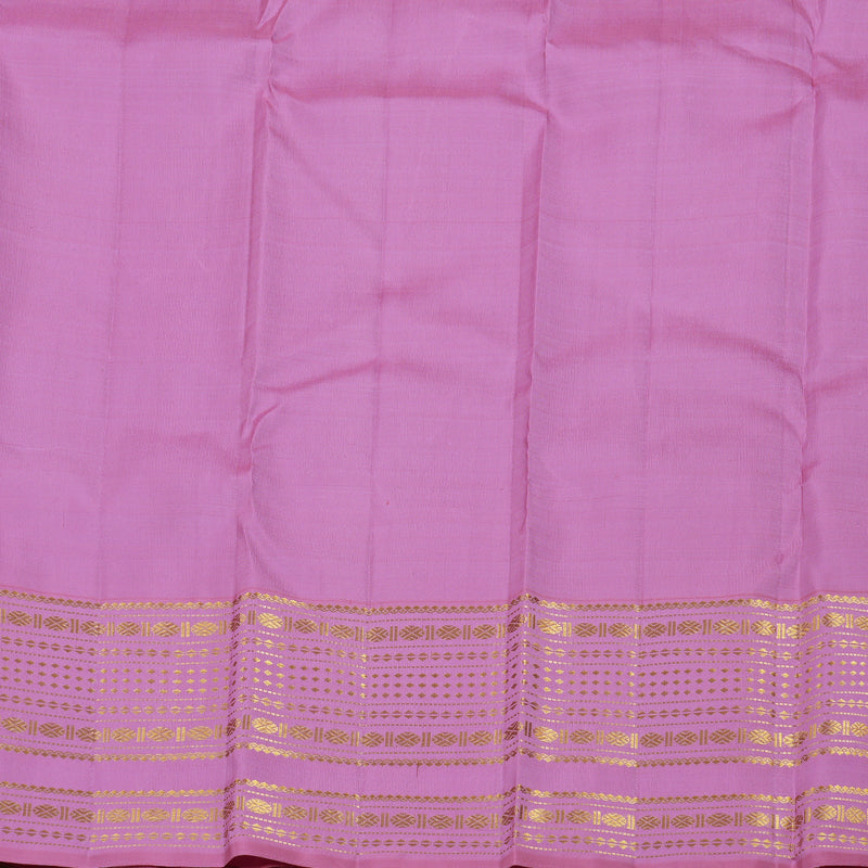 Hayagrivas Sea Blue Handloom Kanjivaram Silk Saree with Lavender Border BBD1396L3-1