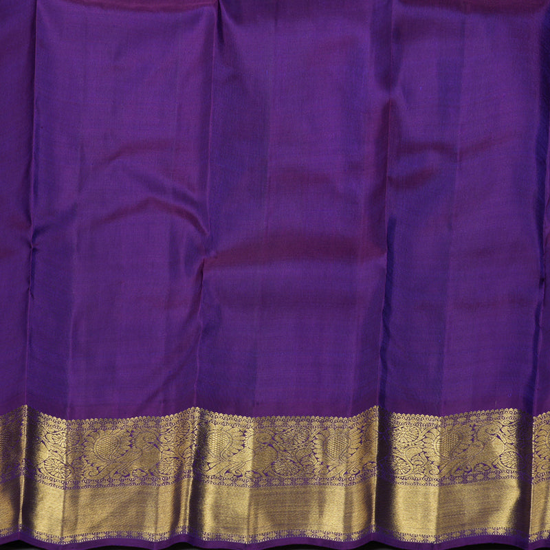 Hayagrivas Ramar Blue Handloom Kanjivaram Silk Saree with Dark Purple Border BBD1399L1-1