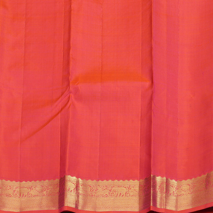 Hayagrivas Yellow Handloom Kanjivaram Silk Saree with Orangish Pink Border BBD1400L3-1