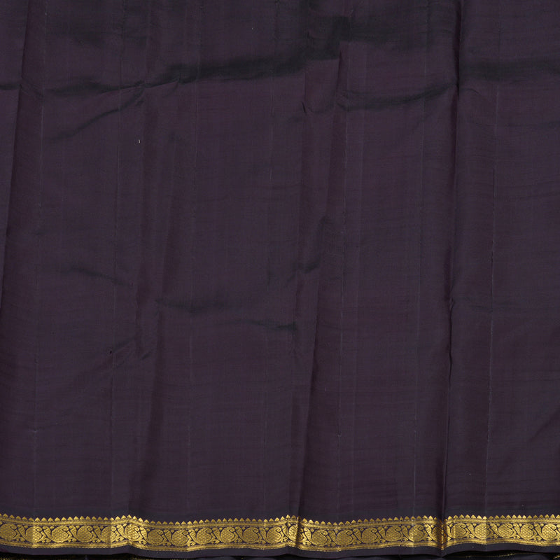 Hayagrivas Multi Color Checks Handloom Kanjivaram Silk Saree with Dark Plum Purple Border BBD1401L2-1