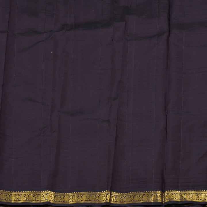 Hayagrivas Multi Color Checks Handloom Kanjivaram Silk Saree with Dark Plum Purple Border BBD1401L2-1