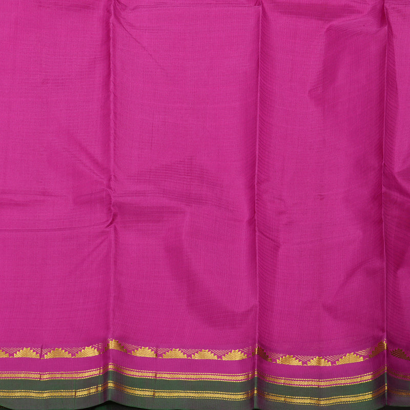 Hayagrivas Dual Tone (Yellow With Pink) Handloom Kanjivaram Silk Saree with Pink Border BBD1404L1-21