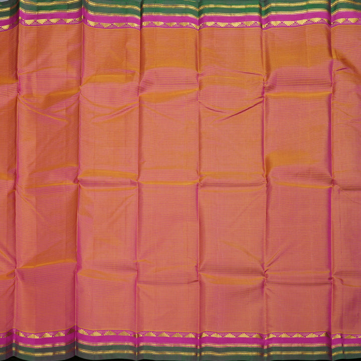 Hayagrivas Dual Tone (Yellow With Pink) Handloom Kanjivaram Silk Saree with Pink Border BBD1404L1-21