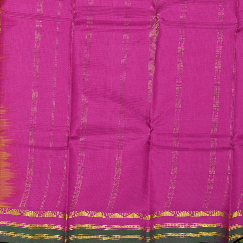 Hayagrivas Dual Tone (Yellow With Pink) Handloom Kanjivaram Silk Saree with Pink Border BBD1404L1-21