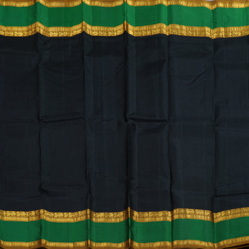 Hayagrivas Black Handloom Kanjivaram Silk Saree with Bottle Green Border BBD1404L2-30