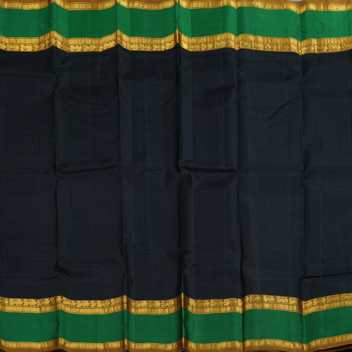 Hayagrivas Black Handloom Kanjivaram Silk Saree with Bottle Green Border BBD1404L2-30