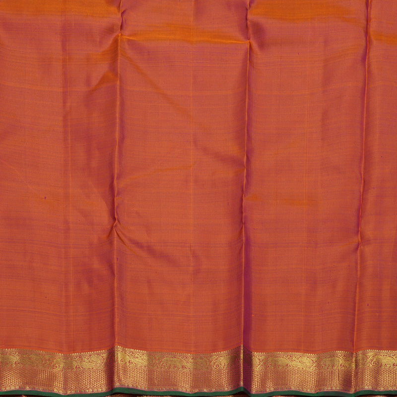 Hayagrivas Dark Purple Handloom Kanjivaram Silk Saree with Orangish Pink Border BBD1406L1-1