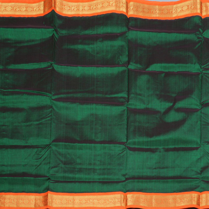 Hayagrivas Handloom Silk Cotton Saree in an Exquisite Bottle Green Color BBD1409L1-33