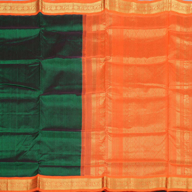 Hayagrivas Handloom Silk Cotton Saree in an Exquisite Bottle Green Color BBD1409L1-33