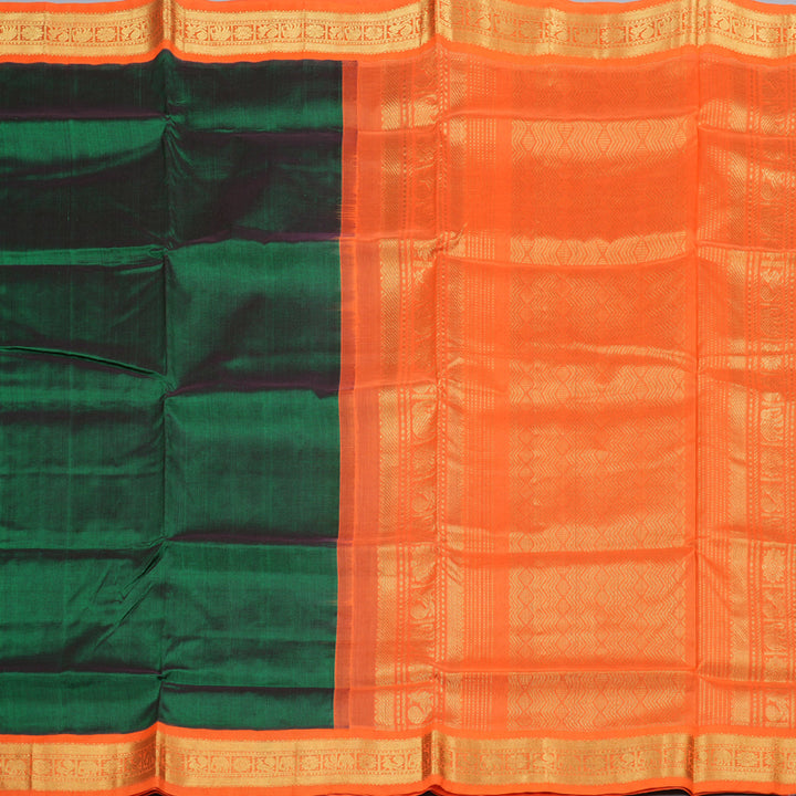 Hayagrivas Handloom Silk Cotton Saree in an Exquisite Bottle Green Color BBD1409L1-33