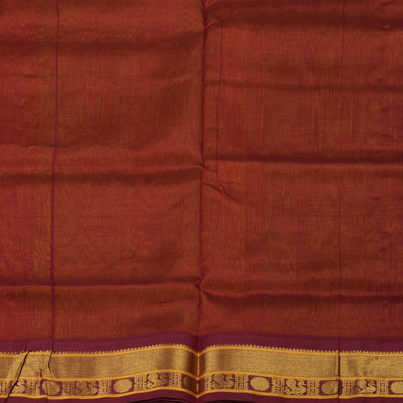 Hayagrivas Pure Silk Cotton saree in Lemon Yellow with Brick Red BBD1409L2-5