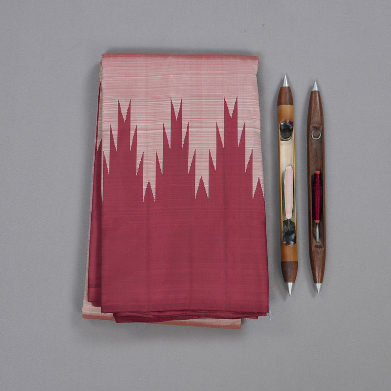 Hayagrivas Onion Pink Handloom Kanjivaram Silk Saree with Maroon Border BBD1416L4-2