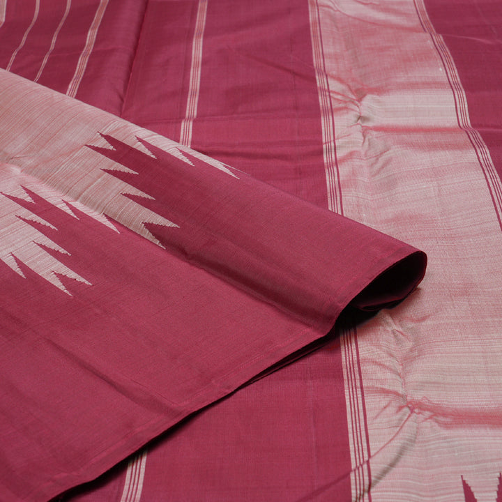 Hayagrivas Onion Pink Handloom Kanjivaram Silk Saree with Maroon Border BBD1416L4-2