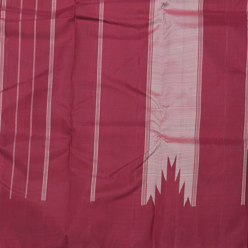 Hayagrivas Onion Pink Handloom Kanjivaram Silk Saree with Maroon Border BBD1416L4-2