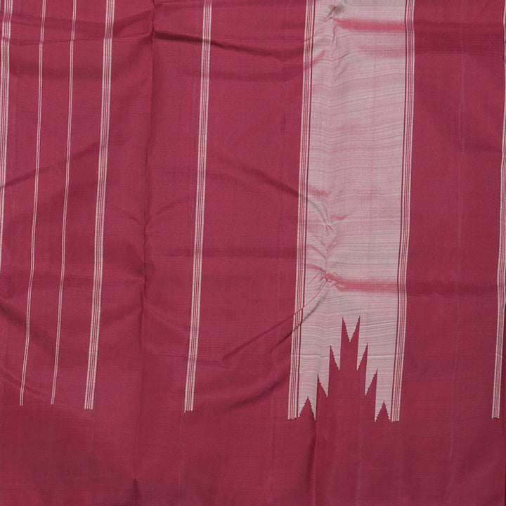 Hayagrivas Onion Pink Handloom Kanjivaram Silk Saree with Maroon Border BBD1416L4-2
