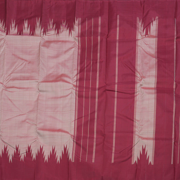 Hayagrivas Onion Pink Handloom Kanjivaram Silk Saree with Maroon Border BBD1416L4-2