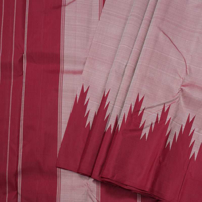 Hayagrivas Onion Pink Handloom Kanjivaram Silk Saree with Maroon Border BBD1416L4-2