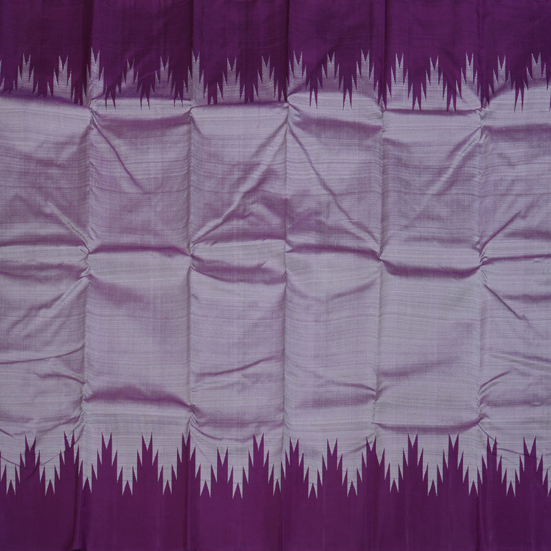 Hayagrivas Dark Grey Handloom Kanjivaram Silk Saree with Purple Border BBD1416L4-3